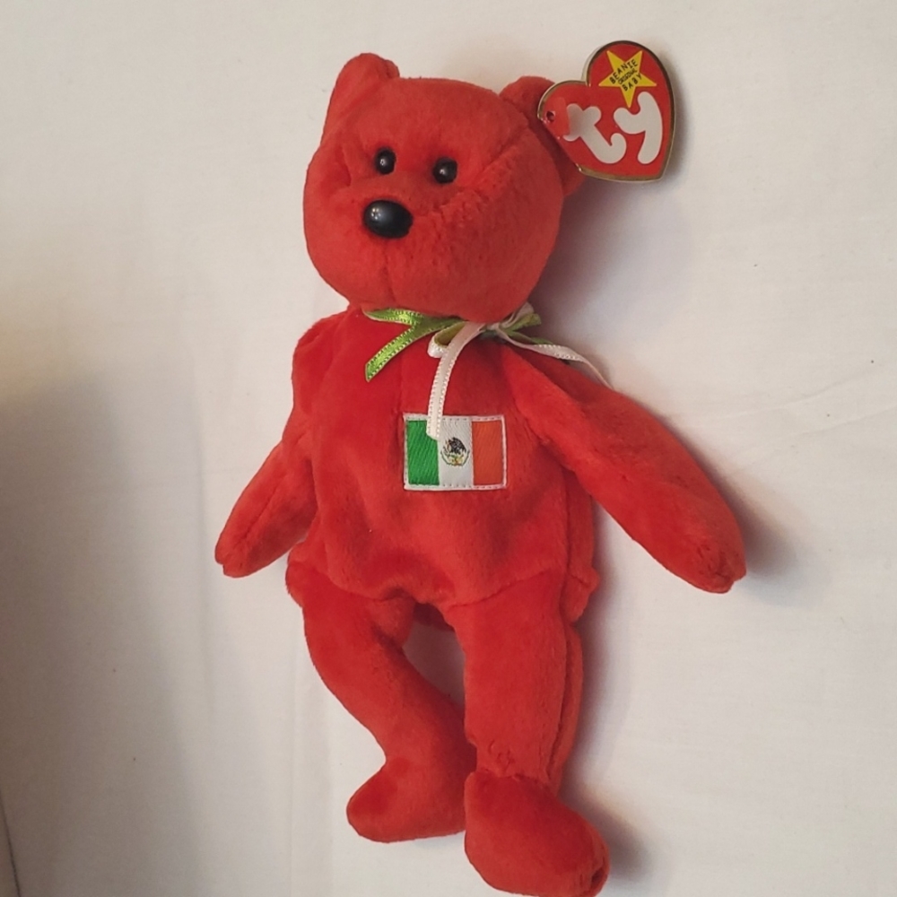 : Ty Beanie Babies Osito Bear Mexico Mexican Flag 1999 Plush Stuffed Animal